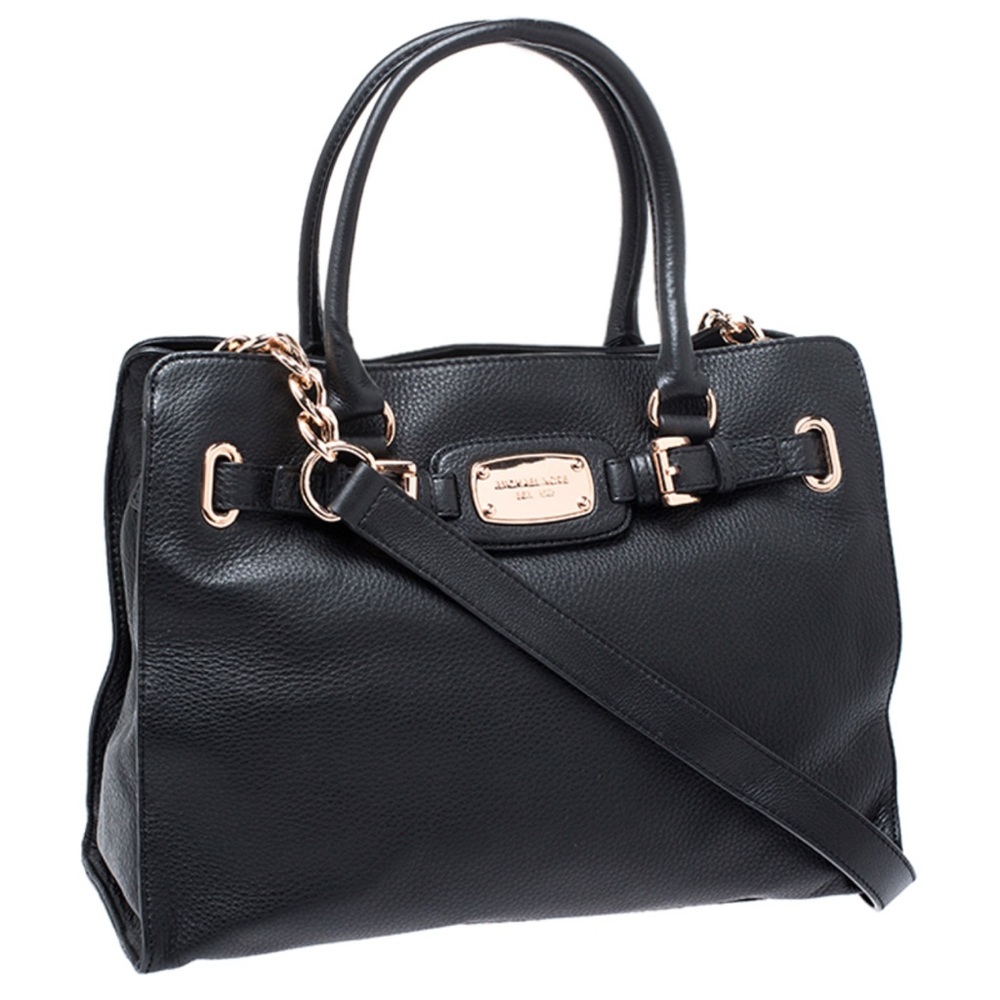 MICHEAL KORS Hamilton Sutton black leather handbag/tote handle large multi strap - Picture 2 of 6